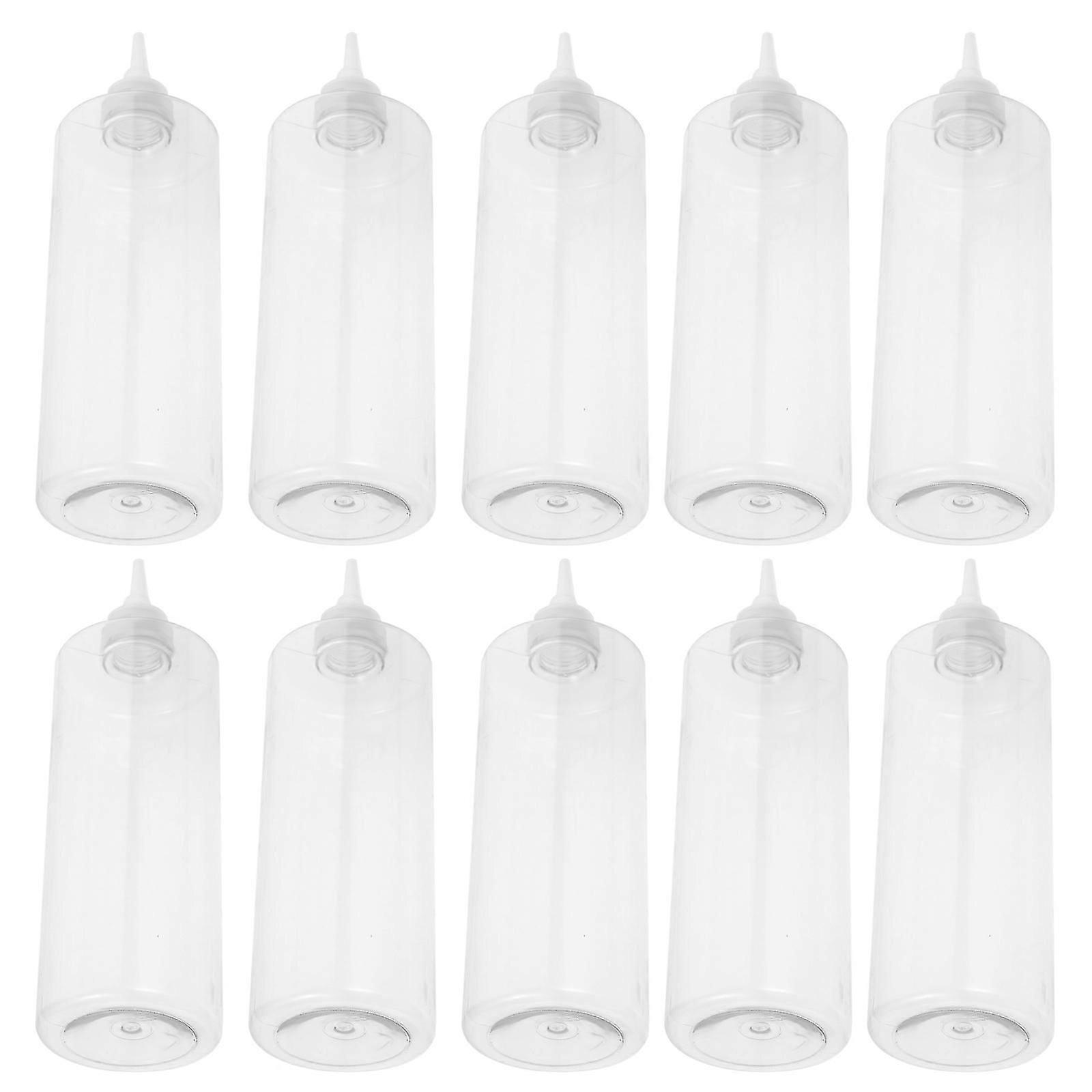 Transparenta klämpigmentflaskor 10-pack, 500 ml PET-dispenserflaskor för bläckförvaring