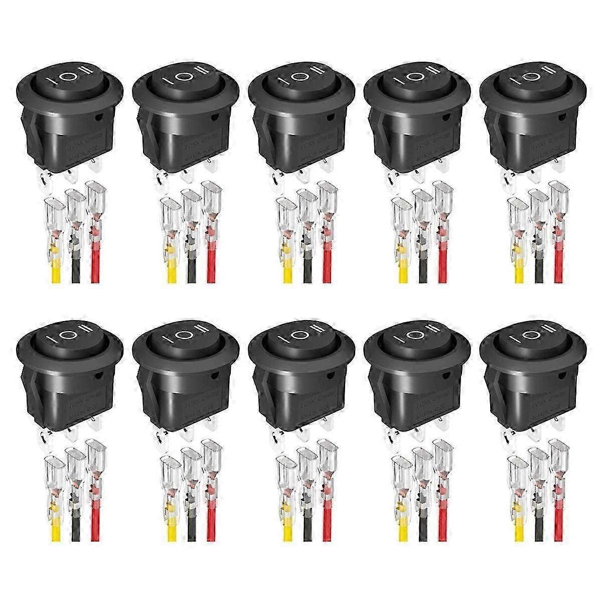 10PCS KCD1 12V 3-Pin 3-Position ON/Off/ON DC Toggle Switch