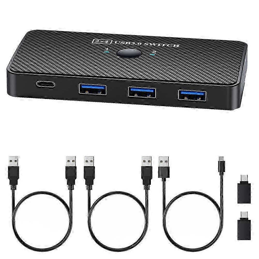 SA06 USB3.0 Splitter 2 Computers Shared Adapter Printer 2 in 4 Out Shared HUB Switch