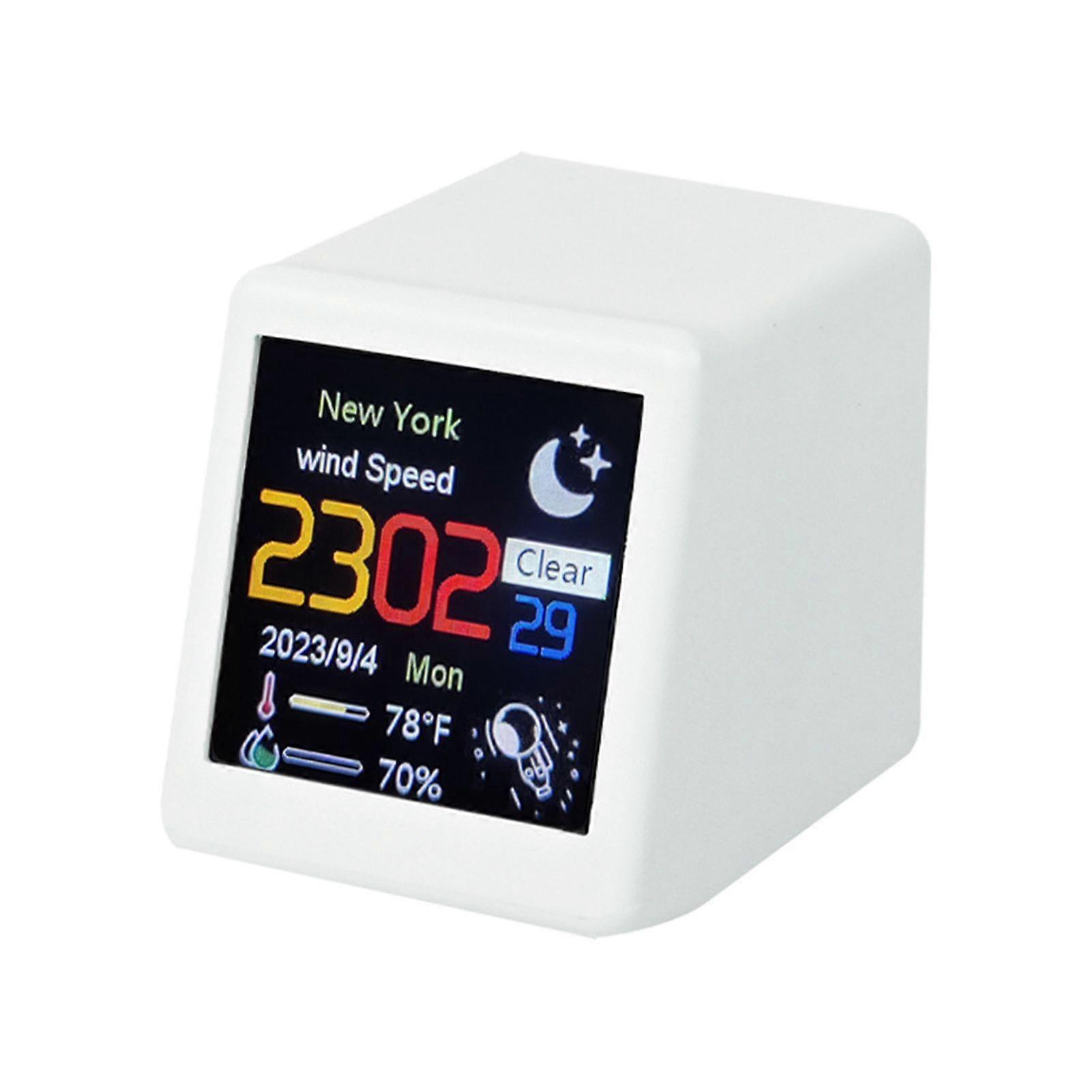 Wi-Fi Digital Clock DIY Programming Large Screen No Battery Needed Easy Operation Table Clock with Weather Forecast