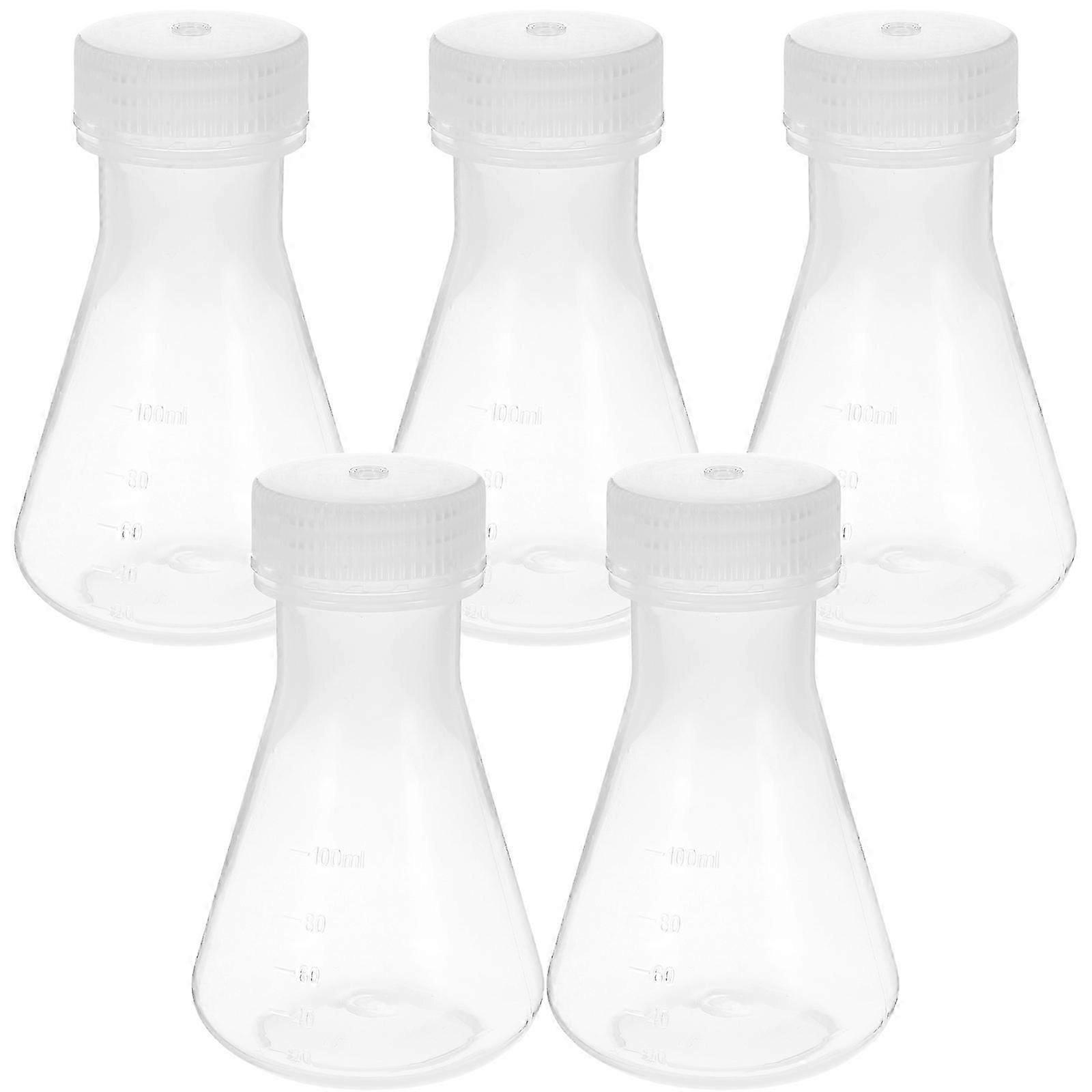 Plastic Conical Flasks Chemistry Lab Equipment for Experiments 5Pcs
