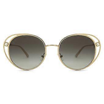 Jimmy Choo JC4003HB 30068G Full Rim Pale Gold Women Oval Sunglasses UV3 Original
