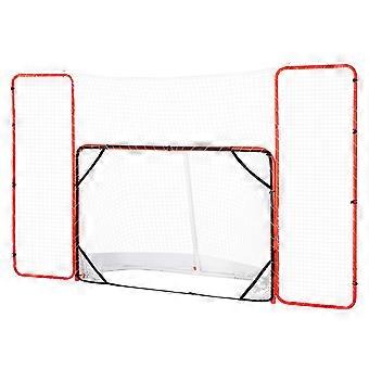 Hockeytor mit Rücklaufsperre und Zielscheiben, Street Steel Hockey Netz, 72" Pro Hockey Trainingstor-Set, einfach zu montieren, weiß/rot