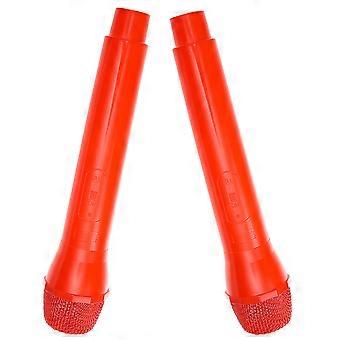 Red Fake Microphone Prop for Party 10Pcs ABS Pretend Microphone Model