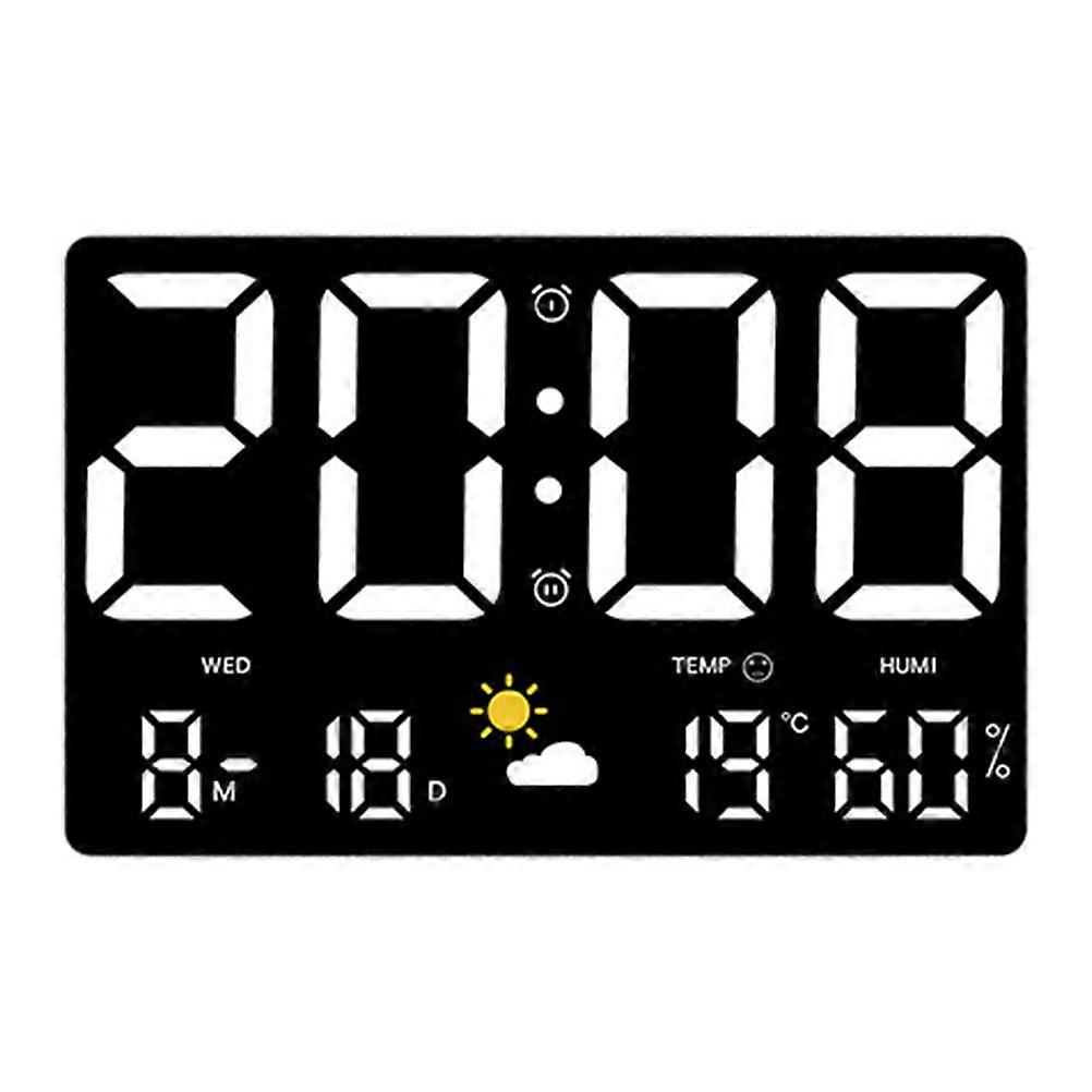 Digital Wall Clock LED Digital Clock Large Display Temperature Wall Clock for Living Room Office