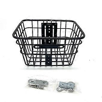 Durable Iron Folding Bike Basket 16cm x 3cm x .5cm Black Handlebar Compatible for Cycling