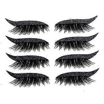 4 Pairs Eyeliner And False Eyelash Sticker Eyelashes Eyeshadow