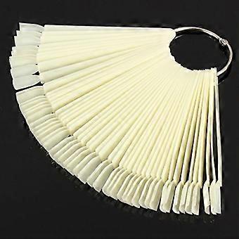 500pcs Nail Display Sticks with Metal Ring, FanShaped Acrylic Nail Art Practice Tips for Easy Sample Organization