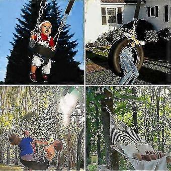 Tree Swing Hanging Kit with Polyester Straps and Zinc Alloy Carabiners 150cm for Outdoor Garden Use with Tree Protection