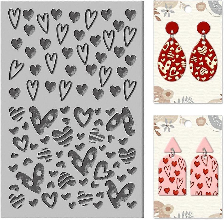 Polymer Clay Texture Sheets Graffiti Love Texture Mat Rubber Clay Texture Mat Clay Modeling Pattern Pad Texture Sheets
