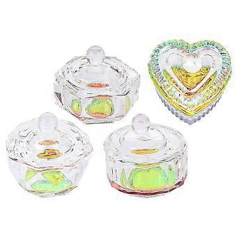 Crystal Nail Art Cup Glass Dappen Dish for Manicure Liquid 8Pcs Durable