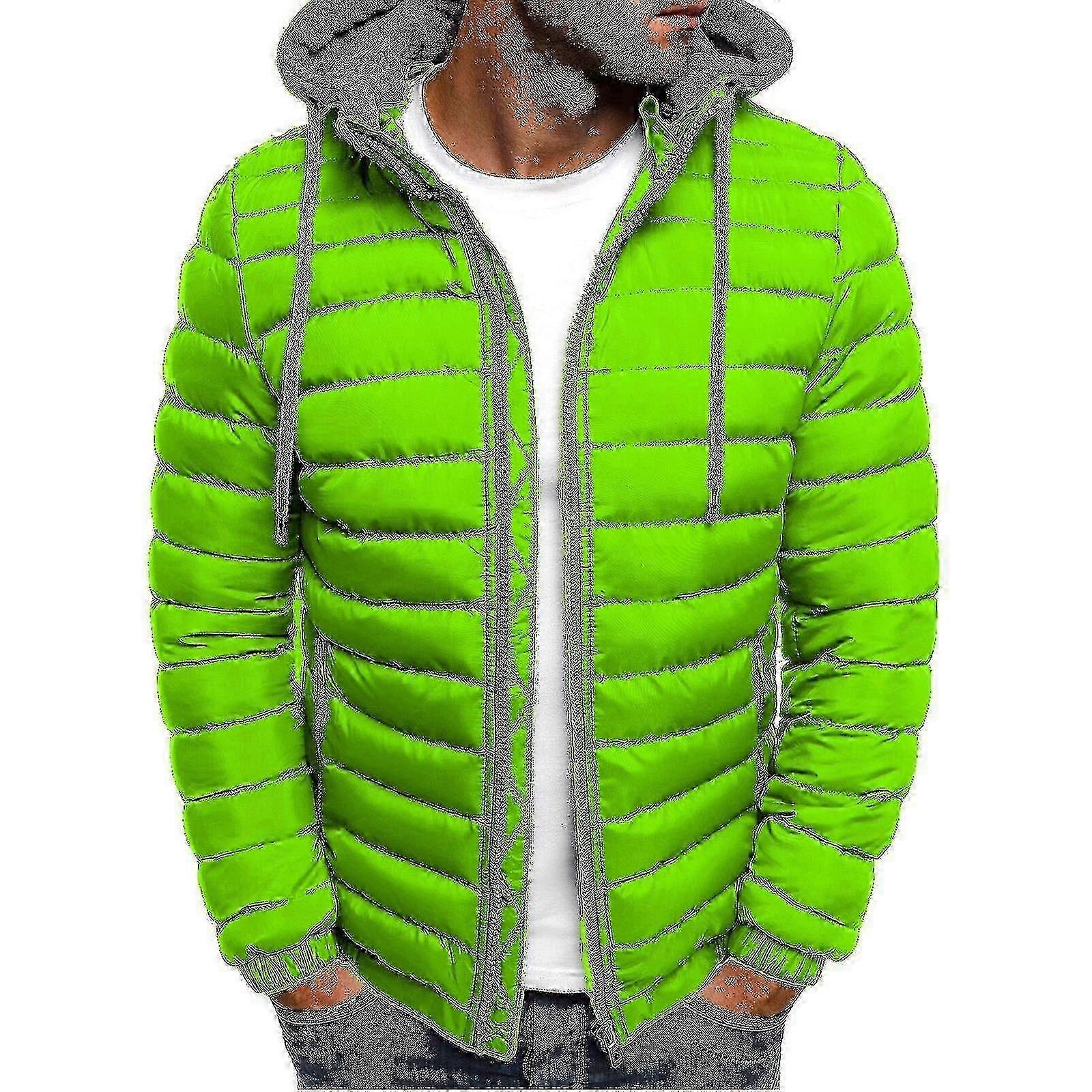 Men's Winter Down Jacket with Hat, Warm Casual Windproof Coat
