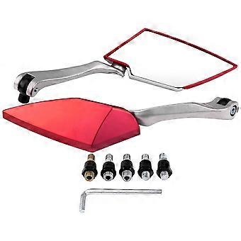1 Pair Universal Motorcycle Motorbike Rearview Rear View Side Mirror Red