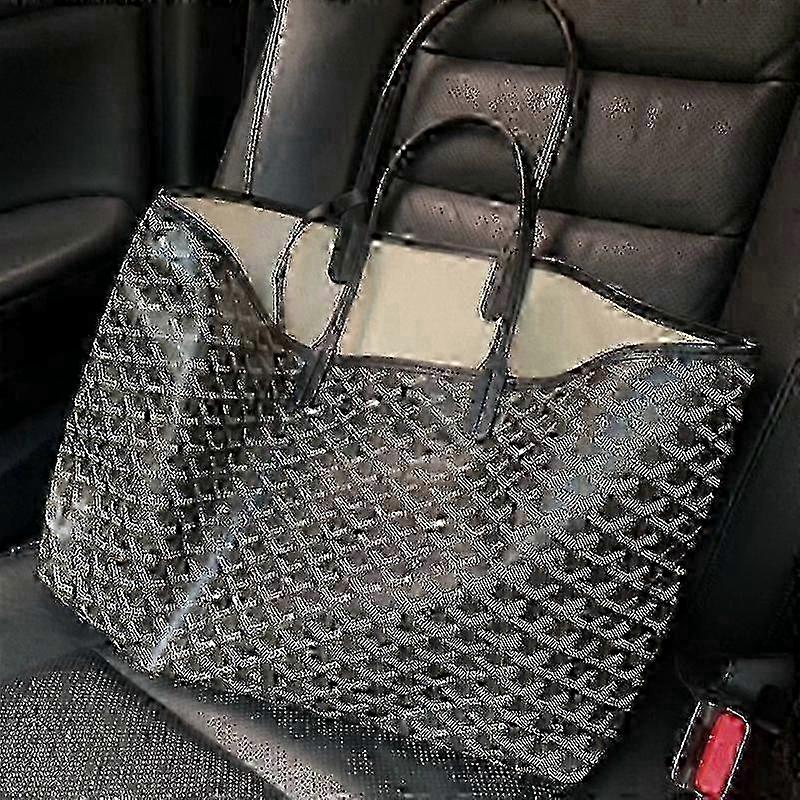 Three-Size Canvas Tote with Checkerboard