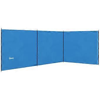4 Pole Camping Windbreaks, Beach Wind Shield Shelter with Carry Bag and Steel Poles, 540cm x 150cm, Blue