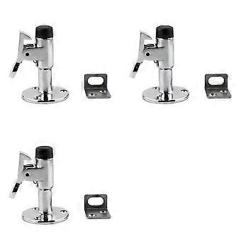 3pcs 7cm Heavy Duty DoorStop with Hook & Rubber Tip Boat Door Stopper Floor Knob Yacht RV Motorhome Spring Latch Marine