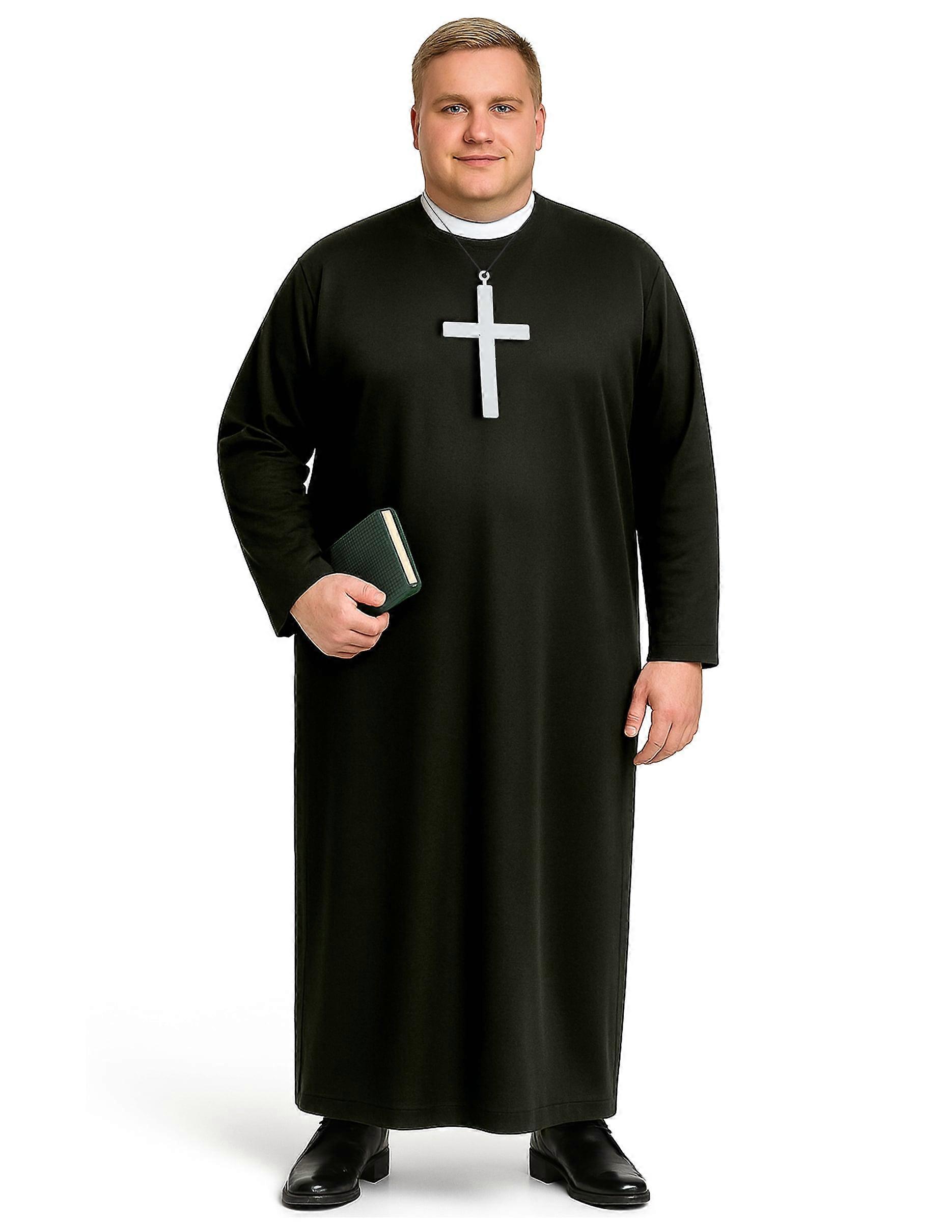 Plus size priest costume for men