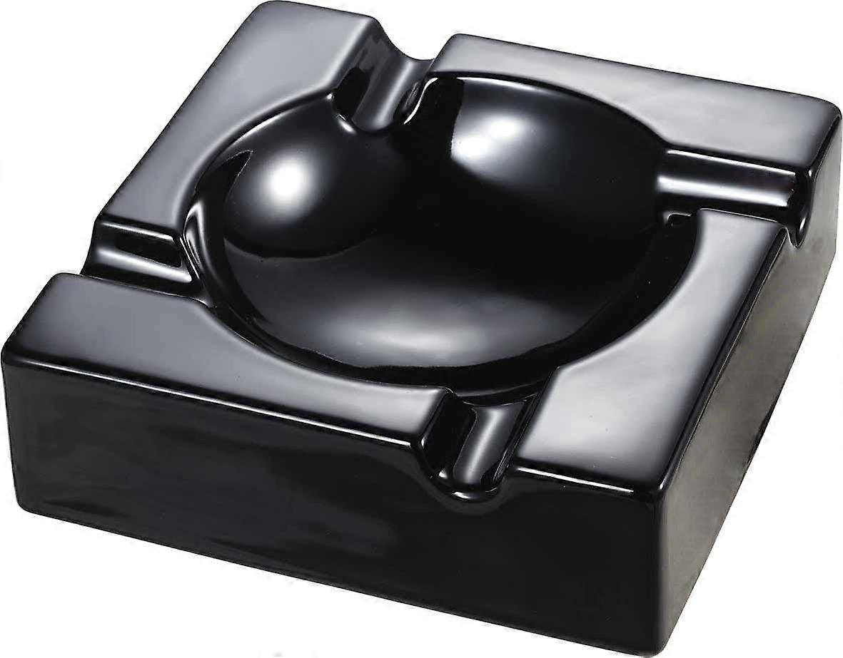 Black Ceramic Cigar Ashtray for Patio Use