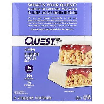 Quest Nutrition, Hero Protein Bar, Crispy Blueberry Cobbler, 12 repen, 60 g per stuk