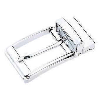 Men Belt Buckle Single Prong Rectangular Pin Reversible Pearl Gray