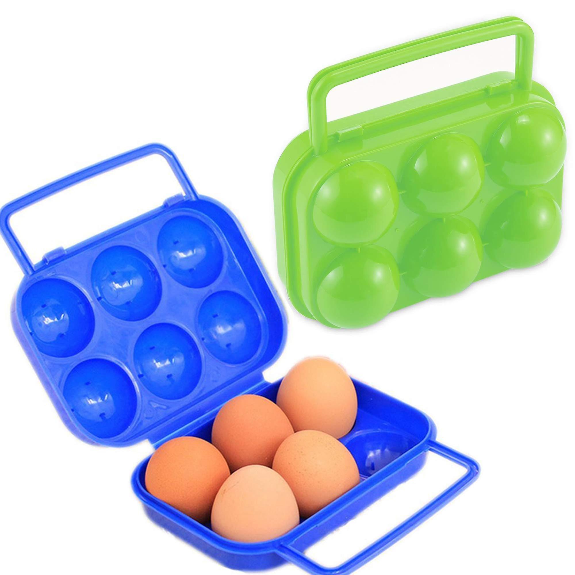 Pxcl Set Of 2 Portable Plastic Egg Storage Container