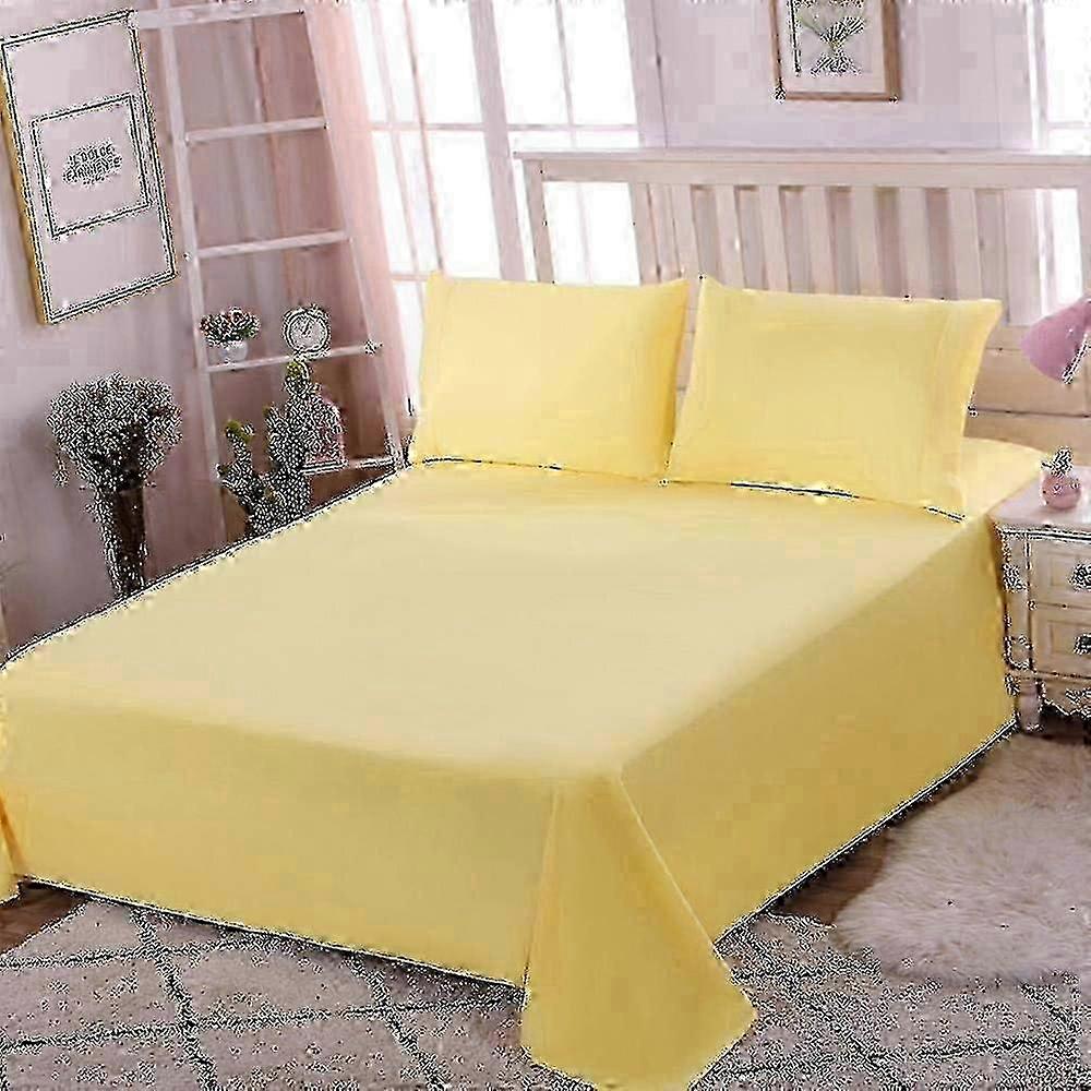 Yellow 100% Cotton Flat Bed Sheet