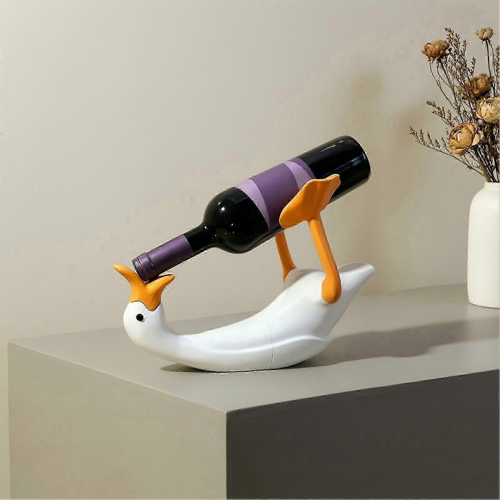 Goose Shaped Wine Rack White