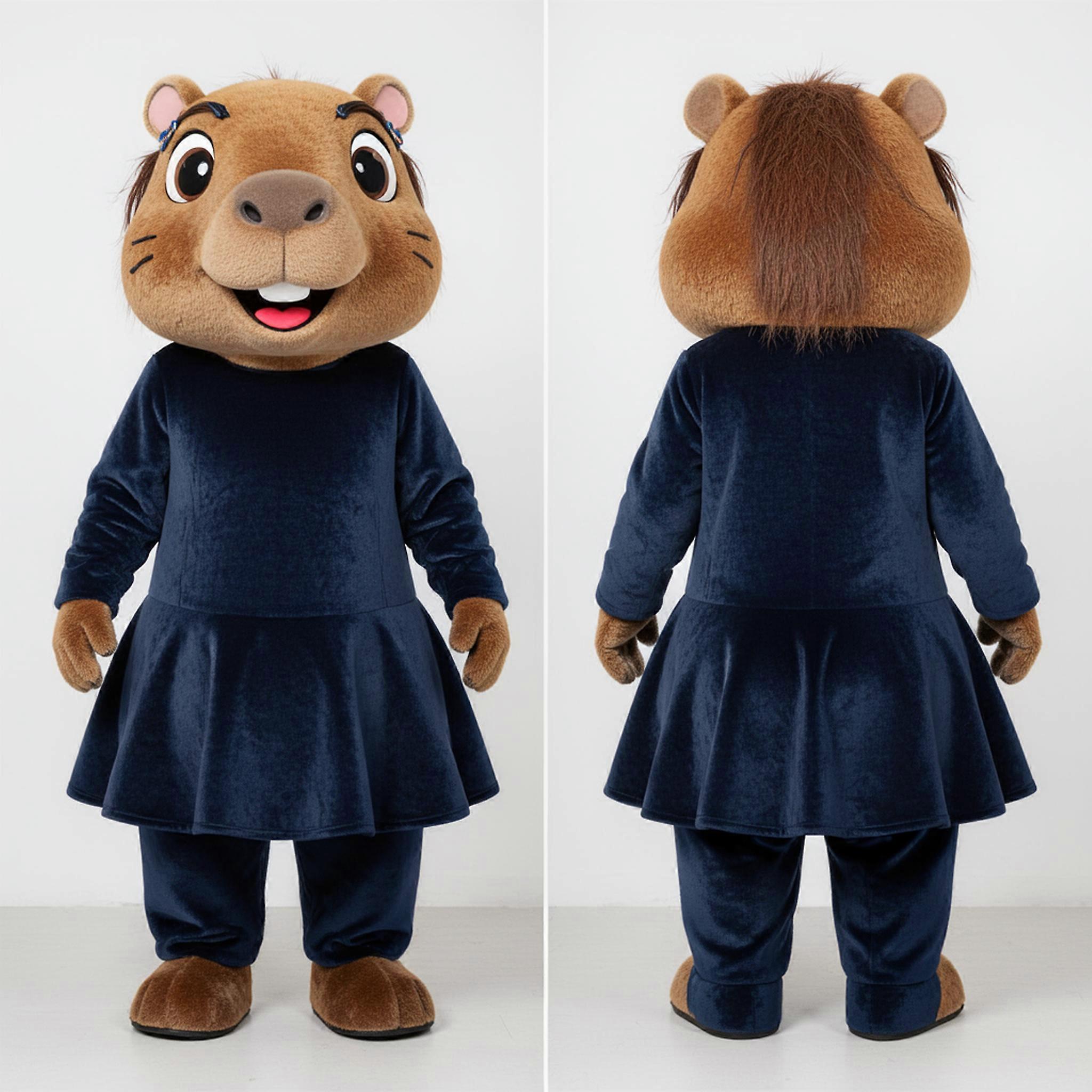 MASTICOT Navy Velvety Capybara Mascot