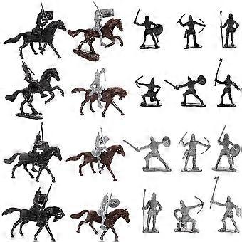 Zandtafel soldaatjes minifiguurtjes voor decoratie met 4 sets plastic speelgoed