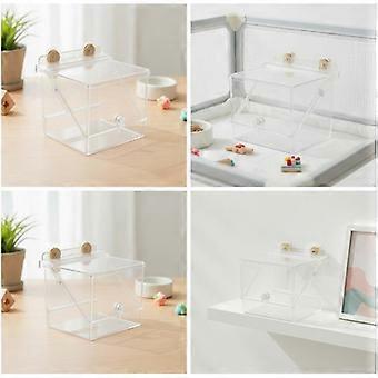 Acrylic Pet Feeder with Suction Cups Transparent Hanging Pet Basin Space-Saving Compact for Small Pets, Cages, Enclosures