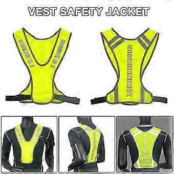 Reflecterende vest, ultralicht polyester, 200 meter zichtbaarheid, verstelbaar, one size, geschikt voor hardlopen, fietsen, motorrijden en gebruik 's nachts.