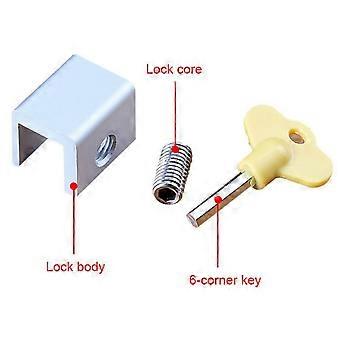 4Pcs Sliding Window Locks Window Stoppers Aluminum Alloy Adjustable Window Security Safety Locks garage Door Frame Child Proof Security Lock with Keys