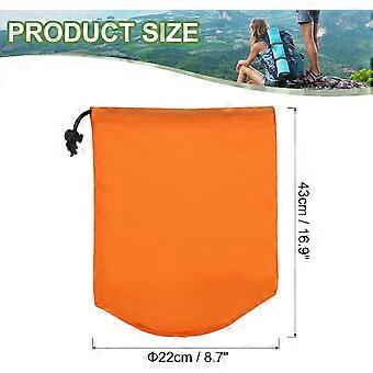Stuff Sack, 9 x 17 Inch Waterproof Outdoor Storage Sack Portable Drawstring Dust Flap Bag Lightweight Sleeping Bag for Camping Hiking Backpacking, Ora