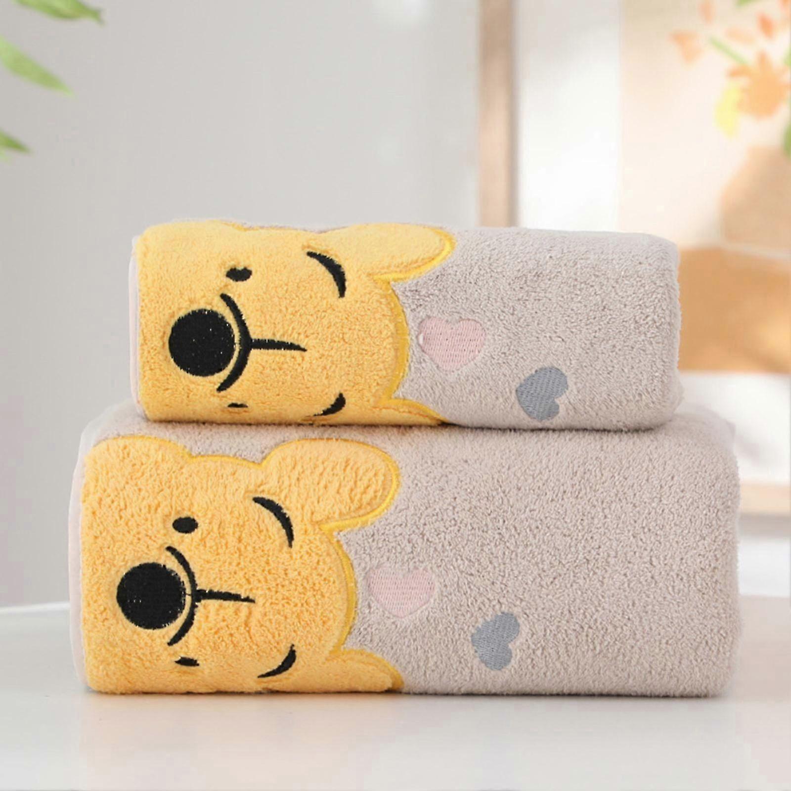 Quick-Dry Bear Pattern Coral Fleece Towels