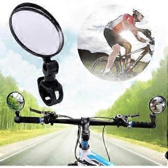 2x Black Convex Bicycle Rear Mirrors