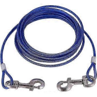 2026 5M Long Blue and Red Pet Safety Cable Rope with Bite-Resistant Leash and Steel Wire