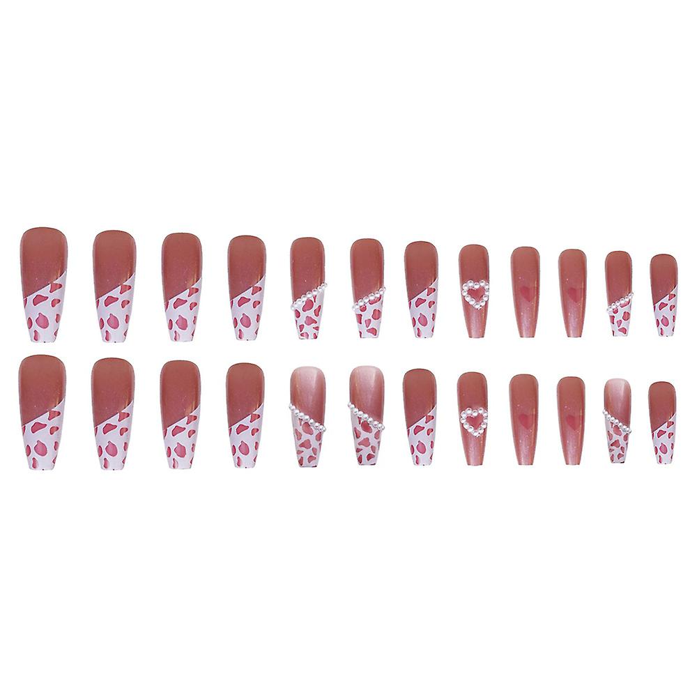 Leopard Long Artificial Nails Charming Easy To Apply False Nails