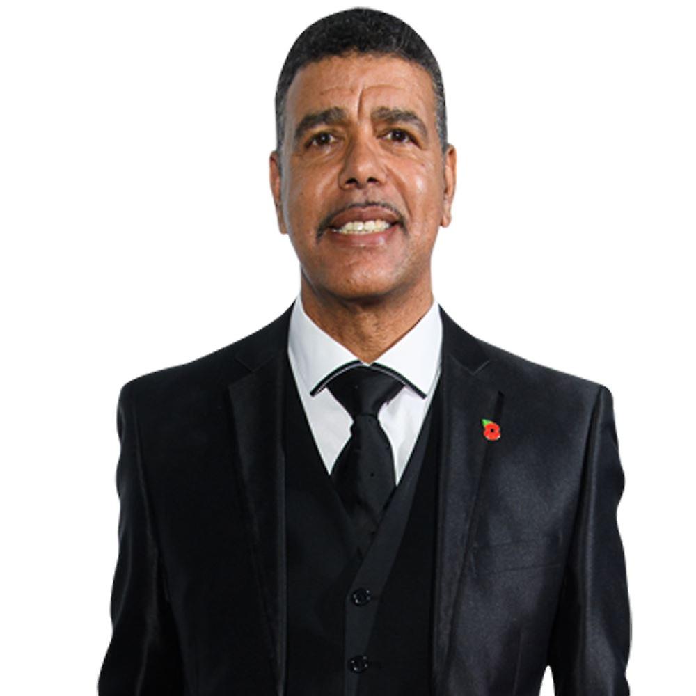 Chris Kamara (Black Suit) Half Body Buddy Cutout