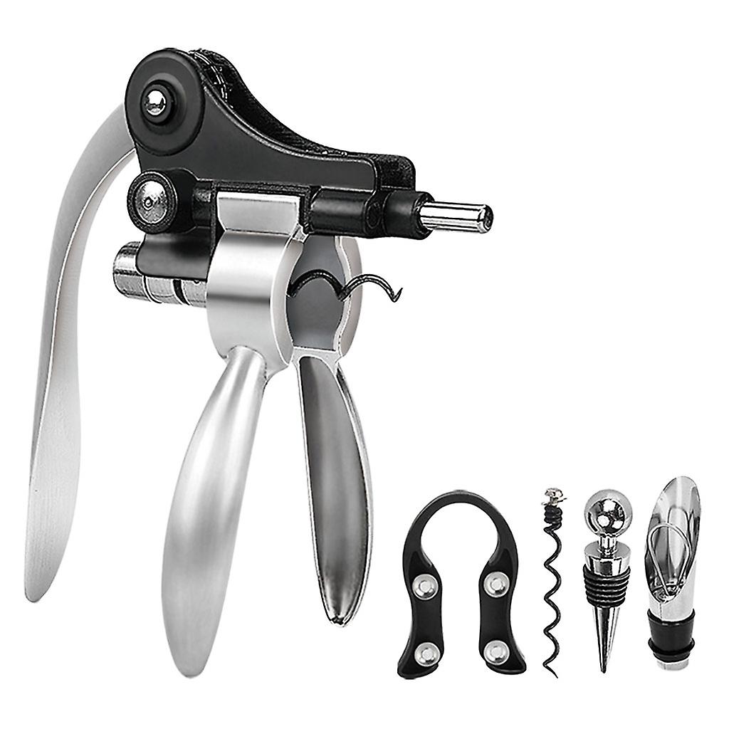 Wine Opener Set Handheld Household Bar Corkscrew Silver Rabbit Head