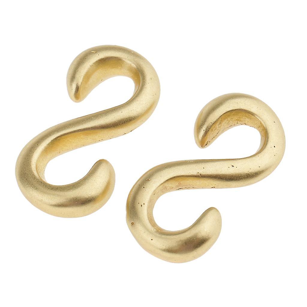 2 Pieces S Shaped Smooth Solid Brass Hook DIY 2.5x1.3 cm