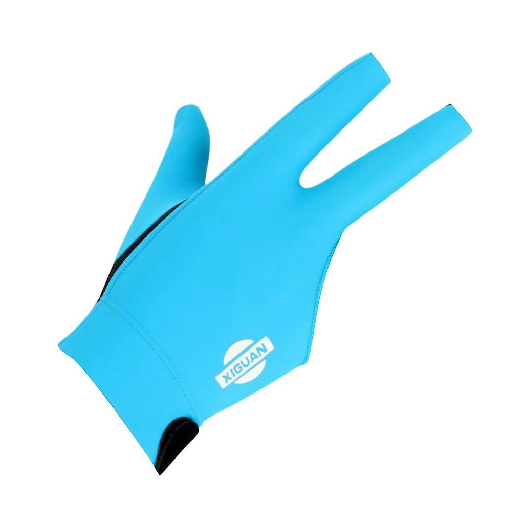 3-Finger Professional Elastic Right Hand Snooker Pool Billiard Glove Blue