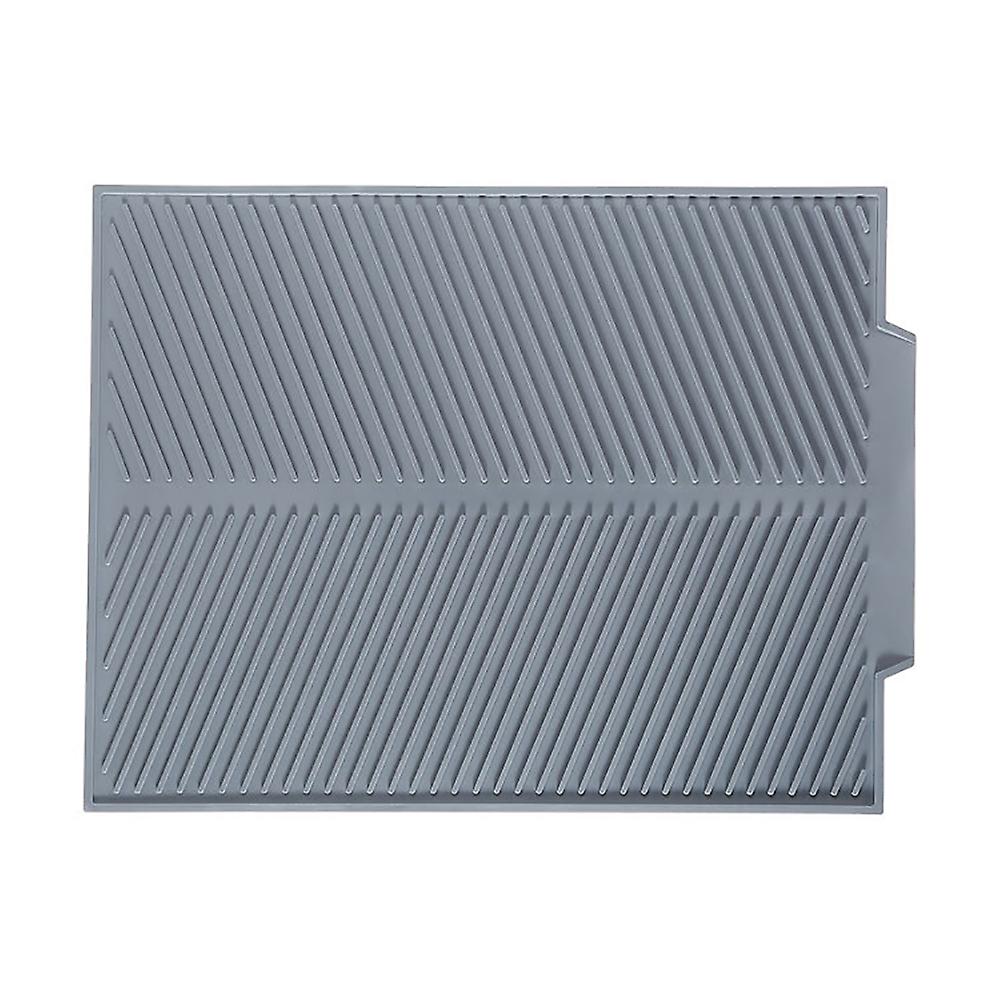 Kitchen Sink Silicone Drying Mat Multifunctional Drain Pad Dish Draining Tray(44*33*0.6cm,gray)