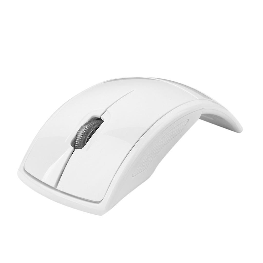 Laptop PC 2.4GHz Wireless Foldable Folding Arch Optical Mouse USB Mice White