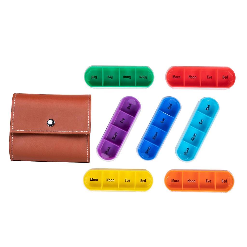 Weekly Pill Organizer 7 Day Tablet Vitamin Container Case Moisture-Proof Box