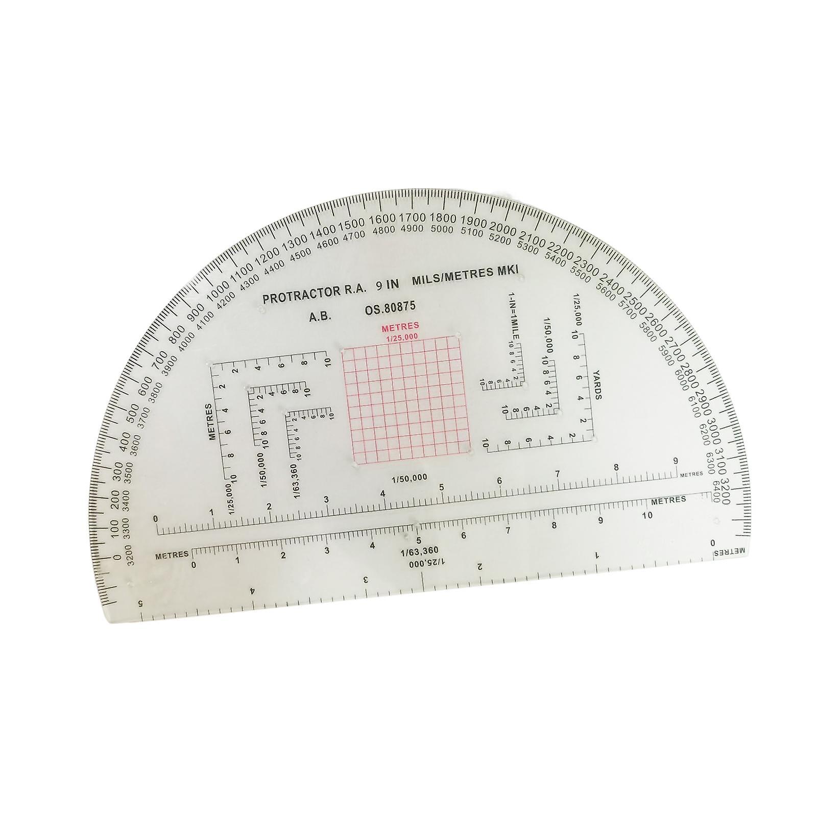 Acrylic Protractor Ruler Metres Clear Learning Map for Working Traveling