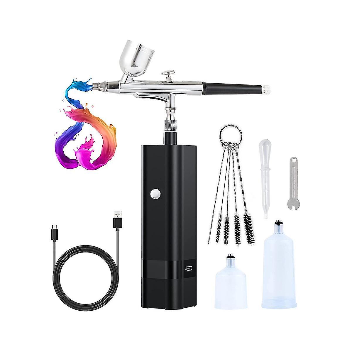 Cordless Airbrush Kit With Compressor,32 Psi Handheld Set, Dual Action Airbrush For Nail Art,painti