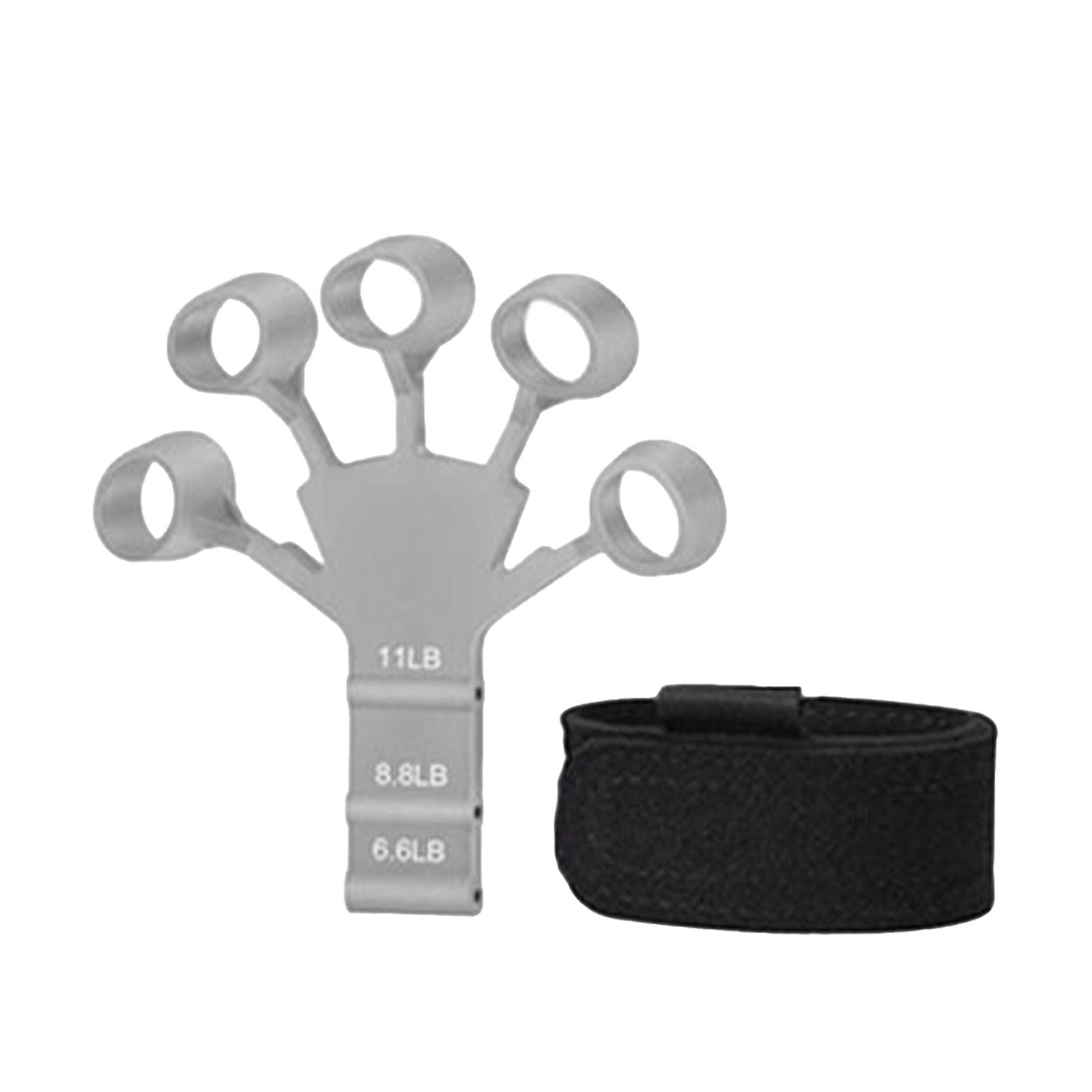 Adjustable Silicone Finger Stretcher for Grip Strength and Flexibility Training - Grey