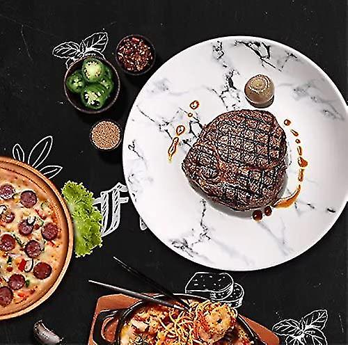 Marble Design Porcelain Dinner Accent Plates Set Of 4 (8 Inches)