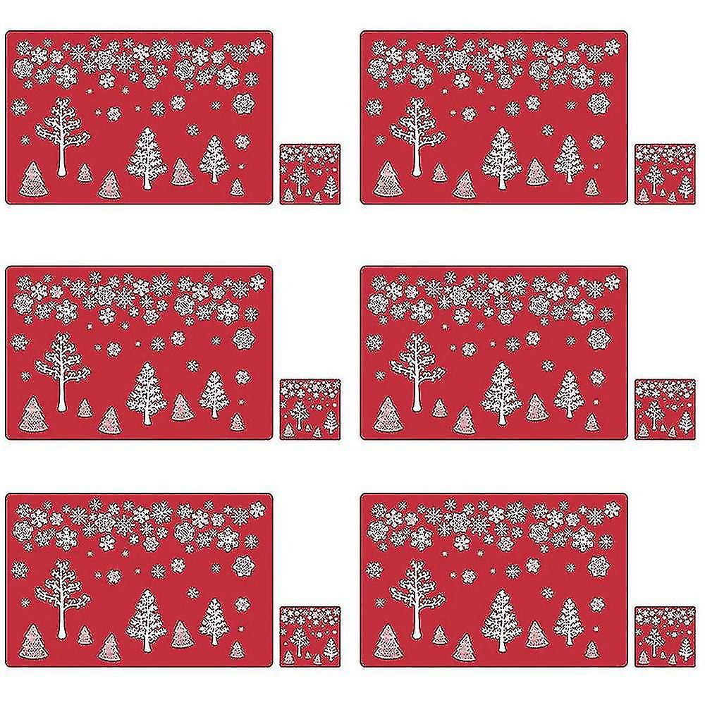 12pcs/set Merry Christmas Placemat Christmas Coaster Red