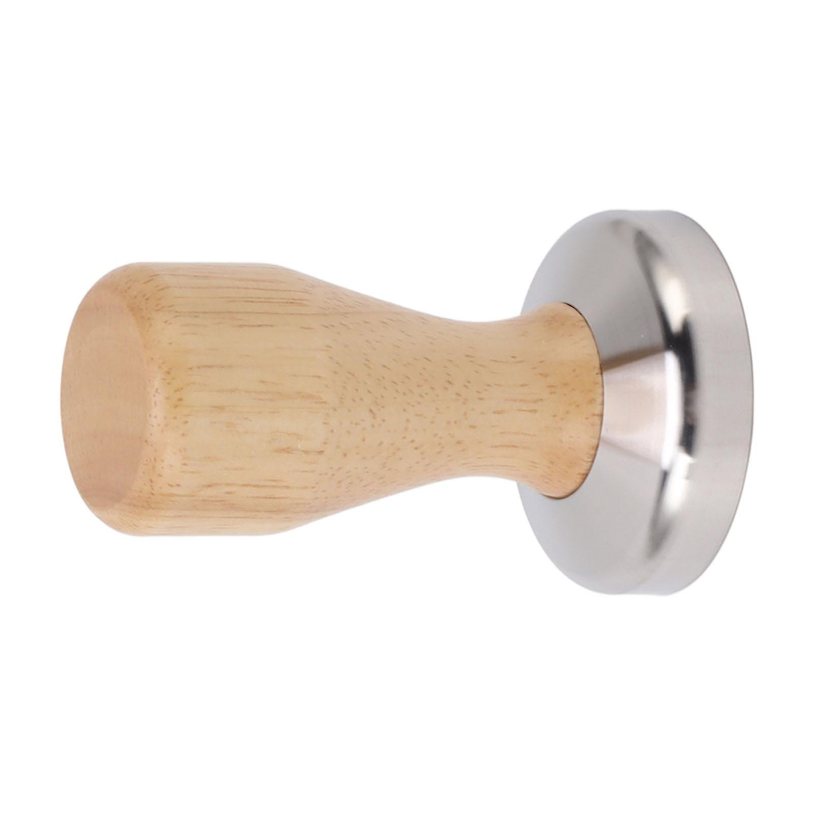 Kaffeestampfer 51mm Edelstahlsockel mit Eichengriff 304